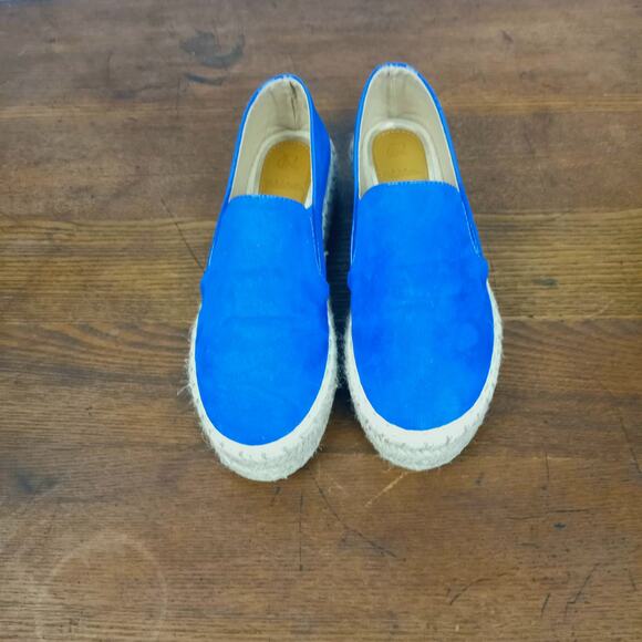 BELLA MARIE Blue Suede Slip-on Platform Loafers 7 - Picture 3 of 10